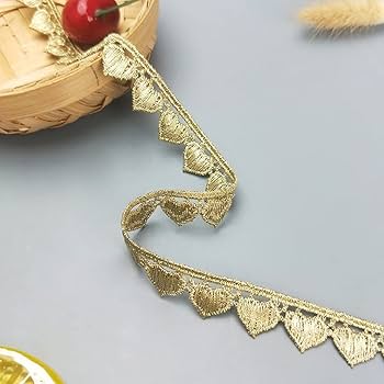 Amazon.co.jp: ゴールド レース トリム ゴールド 刺繍 レース